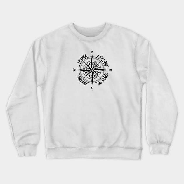 Travel explore discover the world compass Crewneck Sweatshirt by gegogneto